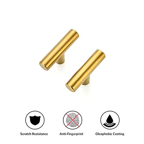 Ravinte Gold Cabinet Pulls, Stainless Steel, 2 Inch, 30 Pack - color: Brushed Brass