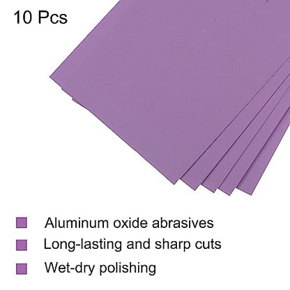uxcell 10Pcs Sanding Sheets 2500 Grit 9"x3.7" Aluminum Oxide Sandpapers - style: 2500 Grit