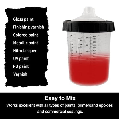 Paint Spray Gun Cups Disposable Paint Cup Liners Kit 27oz 50 Packs - size: 50pcs 800ml 27oz Cups