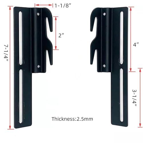 ZhouDaShu 4 Pcs Headboard Adapter Brackets, Bed Frame Bracket Extenders for Headboard, Headboard Adapter Kit for Metal Frame, Headboard Attachment Kit, Bed Frame Hooks Bracket for Headboard - style: Headboard Hooks-4 Pcs