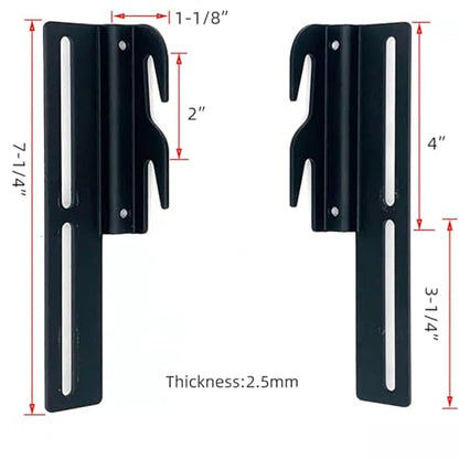 ZhouDaShu 4 Pcs Headboard Adapter Brackets, Bed Frame Bracket Extenders for Headboard, Headboard Adapter Kit for Metal Frame, Headboard Attachment Kit, Bed Frame Hooks Bracket for Headboard - style: Headboard Hooks-4 Pcs
