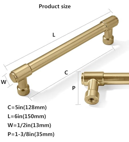 10 Pack 5 Inch Champagne Bronze Cabinet Pulls Gold Drawer Pulls Kitchen Cabinet Hardware Champagne Brass Kitchen Handles for Cabinets Cupboard Handles Drawer Handles - color: Champagne Bronze, size: 5"(128mm) hole center