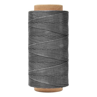 Mandala Crafts 150D 0.8mm Gray Flat Waxed Thread for Leather Sewing - color: Gray, size: Flat 150D 0.8mm 273 Yards