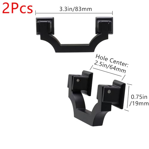 Geesatis 2Pcs Black Cabinet Pulls, 2.5" Zinc Alloy Drawer Door Handles - color: Black(2Pcs), size: 2.5inch