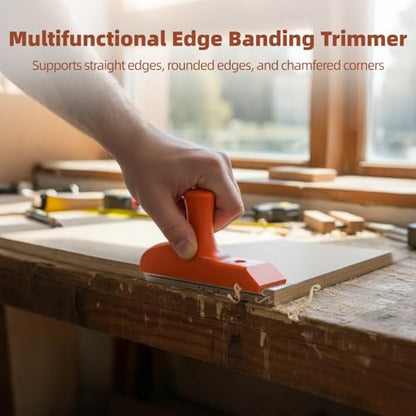 Edge Banding Trimmer, 3-in-1 R1.5/R2 Chamfer Cutter, Steel Blade