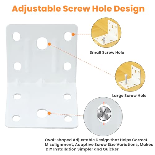 Alise 30 Pack White 2x2in L Brackets Heavy Duty Metal for Wood Furniture - color: White, size: (30P) 2X2 inch