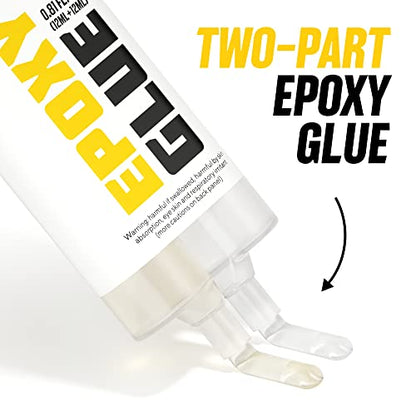 2 Part Epoxy, 5 Minute Set, 0.81 Ounce Syringe, Clear (Pack of 2)