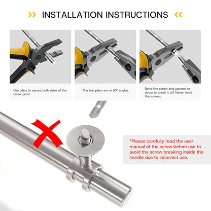 Rergy 10 Pack 3 Inch Hole Center Brushed Nickel Cabinet Pulls Kitchen Pulls - color: Brushed Nickel, size: 3in Hole Center(76mm)