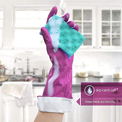 PLAYTEX HandSaver Rubber Gloves, Premium Protection for Kitchen and Household Cleaning (Medium, 6 Pack) - size: 6 Count (Pack of 1)