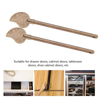 Chinese Leaf Bolt Locking Pin, 4.3in Safety Pure Brass Key Locking Arm for Asian Cabinet Door Chest, Furniture Hardware Locking Up Files