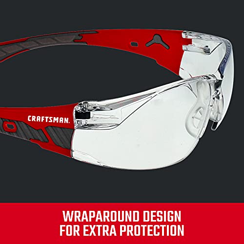 Craftsman 200, Safety Glass, Comfort Fit - Clear, Red Frame - color: Clear