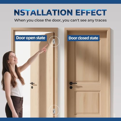 Hidden Door Hinge 0.63x2.76Inch 4Pack 180Degree Invisible Silver - color: Silver, size: 0.63*2.76Inch(4Pcs)