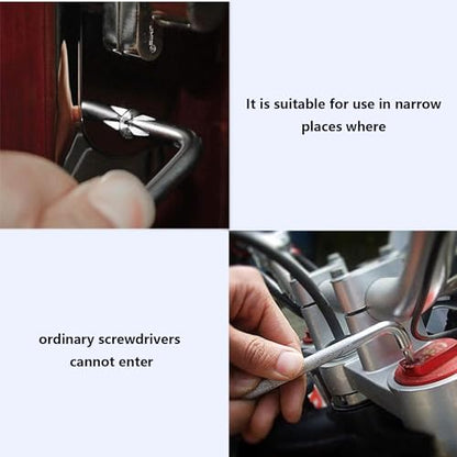 3Pcs Professional Z Shaped Double Head Screwdriver Set Right Angle Short Handle Flathead Screwdriver Kit