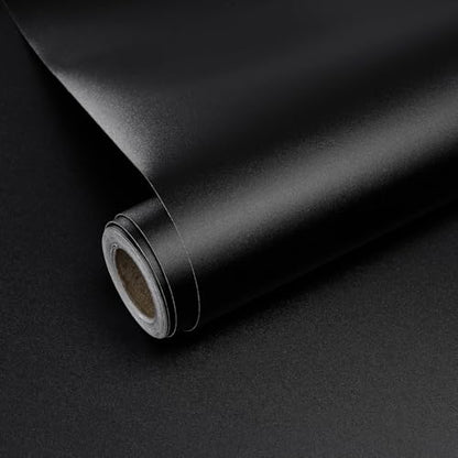 Metallic Black Peel and Stick Wallpaper Contact Paper for Countertops - color: Black, size: 15.7" x 472"