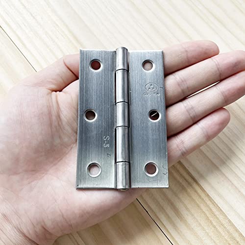 2pcs 304 Stainless Steel 3.5-inch Folding Butt Hinges Home Furniture Hardware Door Hinges for Door Case Lid Wooden Box Chest (89mm x 55mm x 1.5mm) - size: 2pcs 3.5-inch w Screws