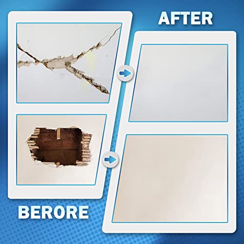 Seloom Drywall Repair Kit Upgraded Size, 10 x 10 Inch Drywall Patch Kit Large Hole, Self Adhesive Fiberglass Wall Patch Quick Repair for Damaged Drywall Ceiling