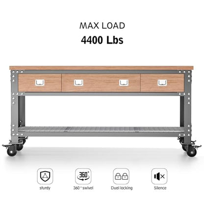 3 Inch Heavy Duty Casters Set of 4, Load 4400lbs, Locking Swivel Plate Industrial Casters with Double Ball Bearings, Low Gravity Center Castor Wheels for Furniture, Workbench, Equipment - style: 3 Inch