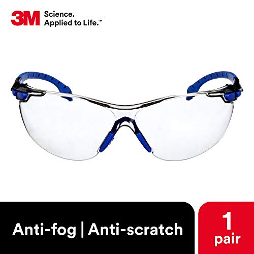 3M Safety Glasses, Solus 1000, Indoor/Outdoor Gray Lens, Blue/Black Frame - style: Gray I/O Lens, Blue/Black Frame
