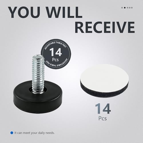 BDS-Home 28pcs 1/4" Thread Furniture Leveling Feet with PP Base - color: No Screws