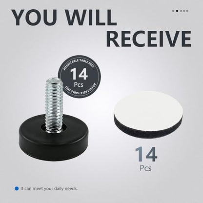 BDS-Home 28pcs 1/4" Thread Furniture Leveling Feet with PP Base - color: No Screws
