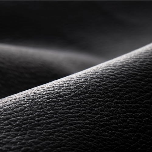 Marine Vinyl Fabric, Upholstery Faux Leather, Outdoor Boat Automotive, DIY and Crafting Pleather - Cut by The Yard (Black) - color: Black, size: Cut By The Yard
