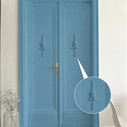 2 PCS Baroque Style Flower Carved Onlay Applique White PVC Appliques for Furniture Decorative 3D Symmetrical Furniture Decorative for Cabinets Dressers Mirrors DIY Home(Bellflower) - style: Bellflower