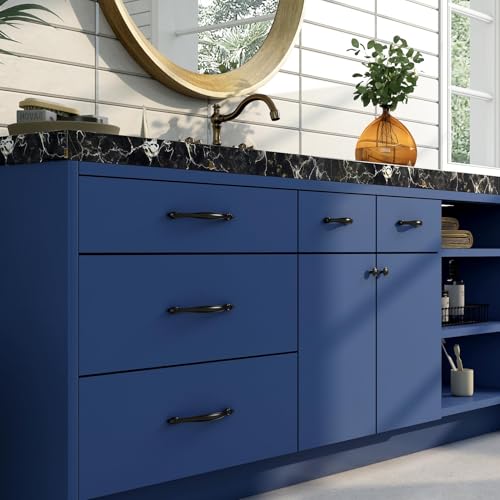 Livelynine 15.8x394 Blue Peel and Stick Wallpaper for Bathroom Waterproof Renter Friendly Bedroom Wallpaper Accent Wall Covering Cabinet Contact Paper Waterproof Kitchen Vinyl Wrap Sticky Boys Ideas - color: Dark Blue, size: 15.8" x 394"