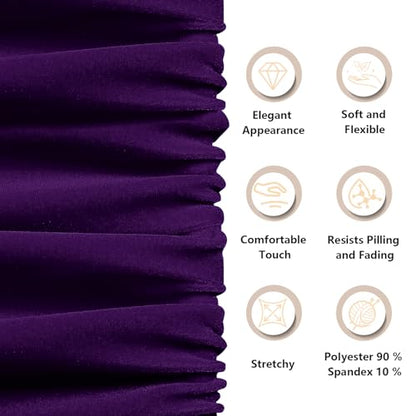 KKJIAF 1 Yard Dark Purple Stretch Velvet Fabric 60" Wide for DIY Crafts - color: Dark Purple, size: 1 Yard