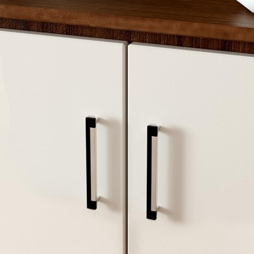 Rergy 25 Pack 5 Inch Black and Brushed Nickel Cabinet Pulls Sliver Pulls - color: Black&Brushed Nickel, size: 5 Inch Hole Center