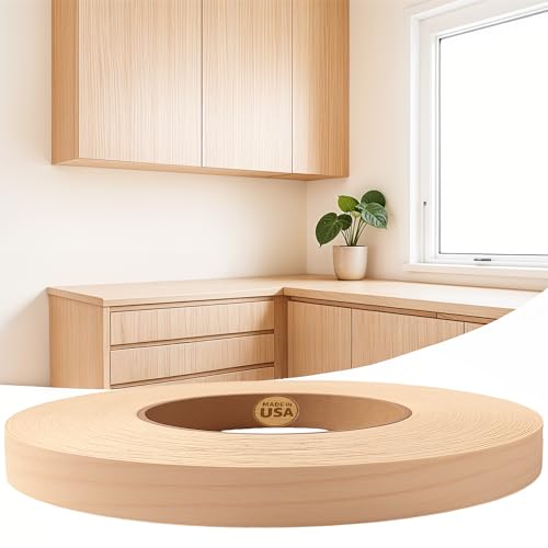 Edge Supply Maple 1-1/2 in X 25 ft Roll – Pre-Glued Iron On Wood Veneer Tape – Wood Veneer Edge Banding Tape with Hot Melt Adhesive, Smooth Sanded Finish Ideal for Furniture & DIY, Made in USA - color: Maple, size: 1-1/2 in x 25 ft