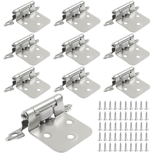Self Closing Cabinet Hinges, 10 Pack, Silver - color: Silver