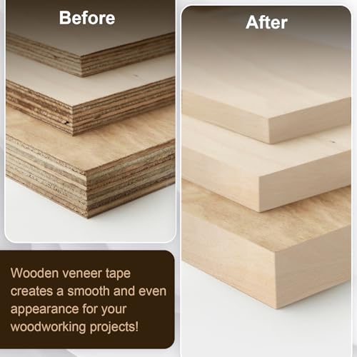 Biaungdo Birch Edge Banding 7/8 Inch x 50ft Iron-On Veneer for Cabinet