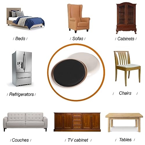 Furniture Sliders for Carpet 16 PCS - 3 1/2" - size: 3.5 inch 16 PCS