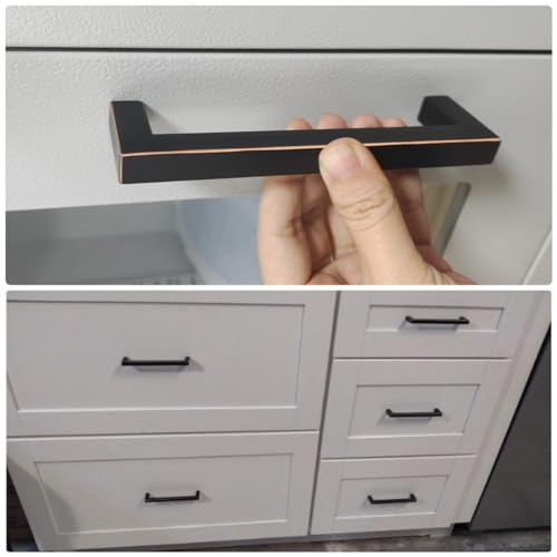 20 Pack 5 Inch Drawer Pulls Oil Rubbed Bronze Cabinet Pulls Square Handles for Cabinets,Dresser,Cupboard,Stainless Steel Kitchen Handles Hardware - color: Oil Rubbed Bronze, size: 5 Inch Hole Centers