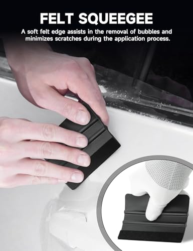 Car Window Tint Kit, 9 Pcs Privacy Film Application Kit, Vinyl Wrap Tools with Wrap squeegees Micro Squeege and Detachable Knife & 5 Extra Blade, Suitable for Family Office or Warehouse