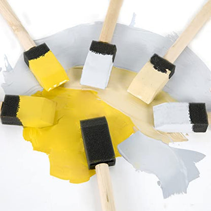 Mister Rui 24 Pack 1 Inch Foam Paint Brushes for Painting and Cleaning - color: Foam Brush Set | Pack of 24