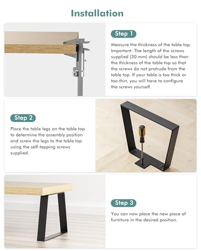 Metal Short Table Legs 8 Inch, Trapezoid Desk Legs DIY Sofa/Bench/Stool - size: 8 Inch Legs