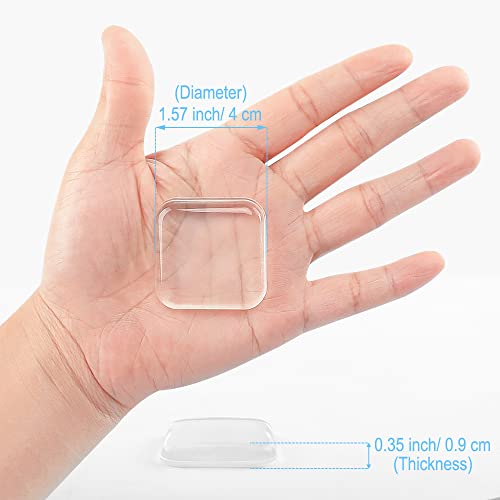 Transparent Square Door Stopper Wall Protector Set - 6-Piece - size: 4 cm Square (6 pcs)