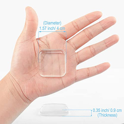 Transparent Square Door Stopper Wall Protector Set - 6-Piece - size: 4 cm Square (6 pcs)