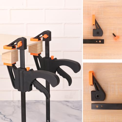 7 PCS 8 Inch Bar Clamps for Woodworking, Orange E-Z Hold Woodworking Bar Clamps Set, One-Handed Quick F Clamps, F Clamps Set for Carpenters & Woodworkers Tools - size: 7 PCS 8 Inch