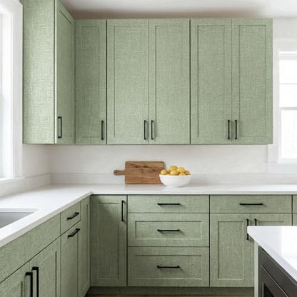 WADILE Grasscloth Peel and Stick Wallpaper 15.7in x 78.7in Light Green - color: Light Green, size: 15.7" x 78.7"