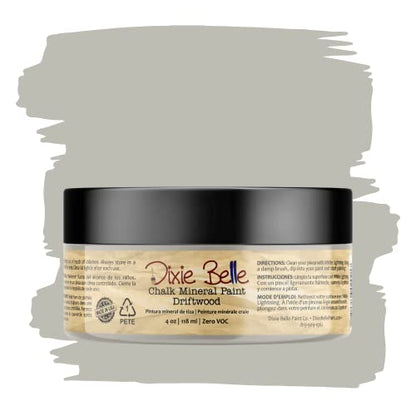 Dixie Belle Paint Company Chalk Mineral Paint - Driftwood (4oz) - color: Driftwood, size: 4 Fl Oz (Pack of 1)
