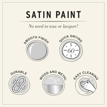 Annie Sloan Satin Paint (Athenian Black, 25 Fl Oz /750 mL). Soft sheen for interior wood and metal. Self-leveling, all-in-one paint with no wax or lacquer required. - color: Athenian Black