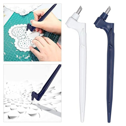 Garosa 2PCS Craft Knife with 360 Degree Rotating Blade Pen Type Paper Cutter for Scrapbooking Crafting Engraving Tool Hobby Cutting Supplies