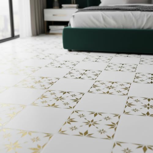 2-Pack 12" x 12" Reusable Tile Stencils, Geometric Star Pattern - size: Snowflake Design