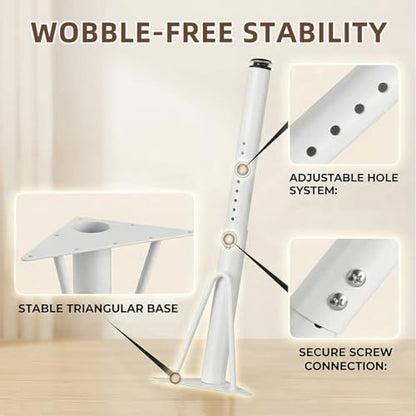 Yuleimy Adjustable Metal Table Legs 19-30 Inch, Heavy Duty Desk Leg, White - color: White 4-pack