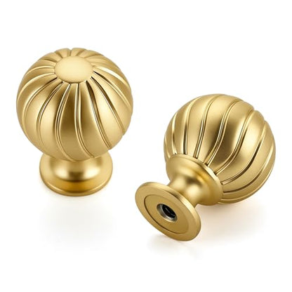 12 Pack Brushed Gold Cabinet Knobs, 1 Inch Round Dresser Drawer Knobs - color: Brushed Gold