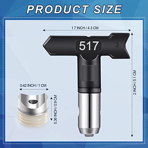 Threan 24 Pack Reversible Spray Tips Black Airless Sprayer Nozzle Tips Paint Spraying Machine Part for Homes Buildings Fences Airless Spraying Machine Paint Accessories (Spray Range: 2-14 Inches)