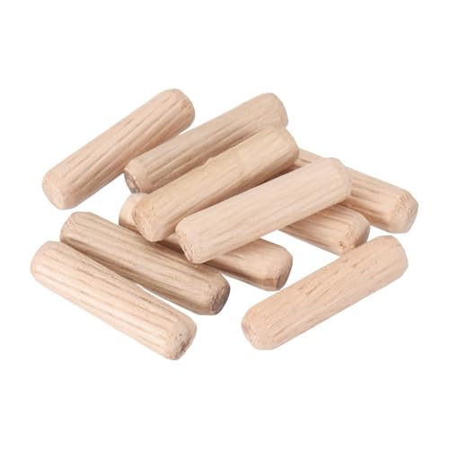 uxcell Wooden Dowel Pins 10pcs 8x30mm(0.31"x1.18") Fluted Beveled Ends Wood Dowel Pegs Dried Hardwood for Woodworking Furniture Shelf - size: 8x30mm(0.31"x1.18")