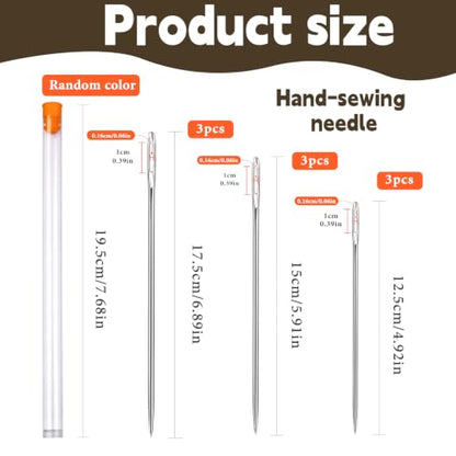 Wonvoc Long Sewing Needles, 5 Sizes 3.5/3.9/4.9/5.9/6.9 Inch Long Needles - size: 5 PCS